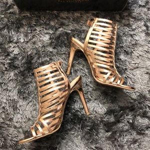 Christian Siriano Rose Gold Strappy Sandals
